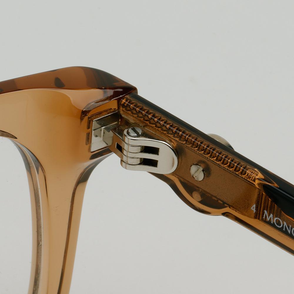 Moncler Transparent Brown Square Acetate Eyeglass Frames Unisex ML5182 045