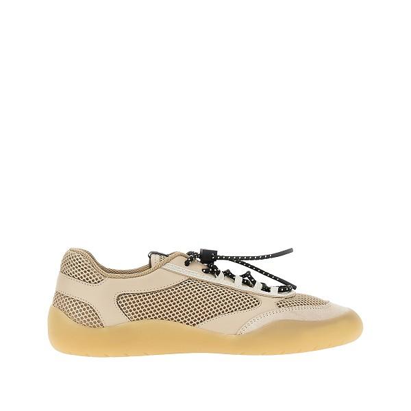 PRADA White Leather Low-Top Sneakers