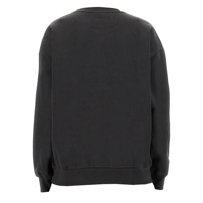 GANNI Charcoal Logo Print Fleece Sweatshirt