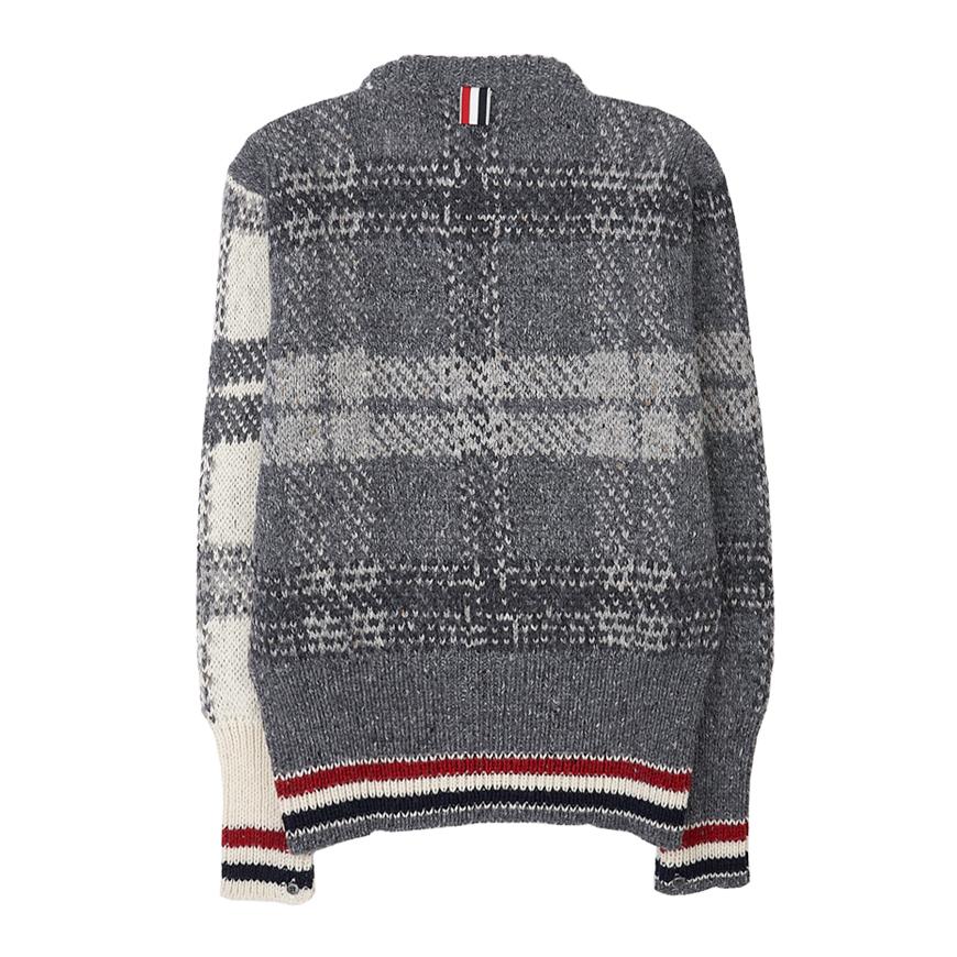 THOM BROWNE Men's Checked Jacquard Wool Crewneck Sweater MKA410F Y1506 982
