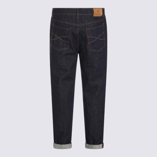 Brunello Cucinelli Dark Denim Jeans Men’s Cotton Pants