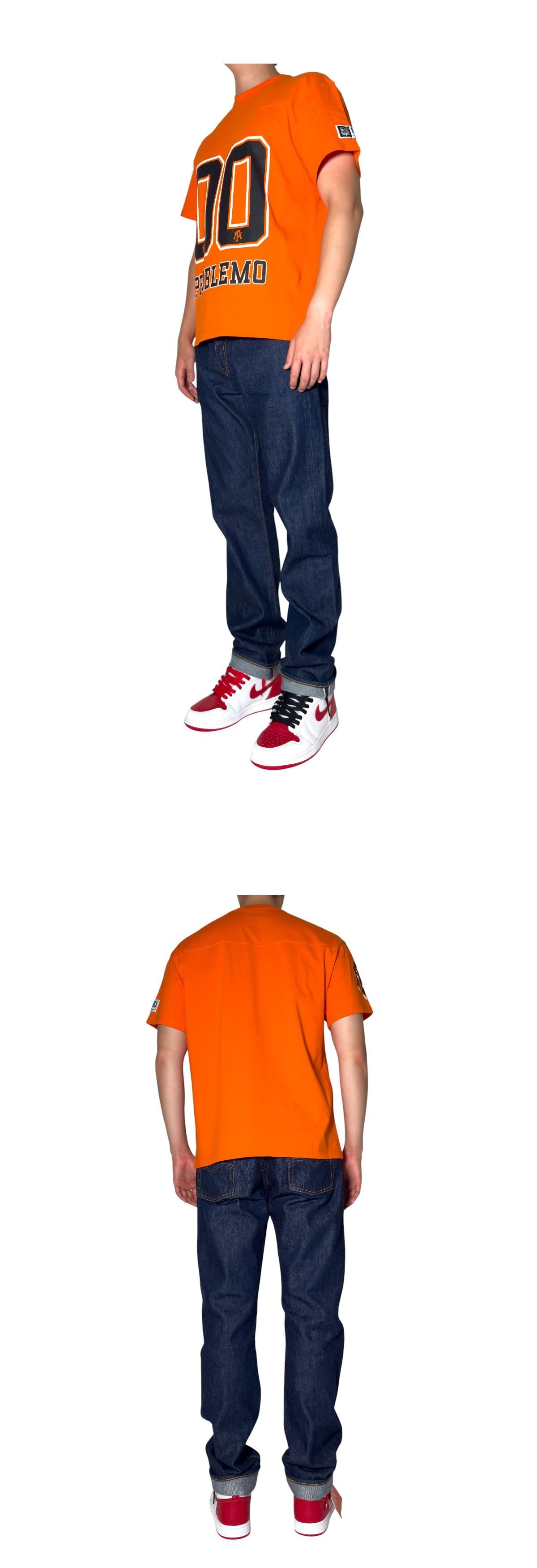 NO PROBLEMO Orange Sports Cotton Jersey Short Sleeve T-Shirt