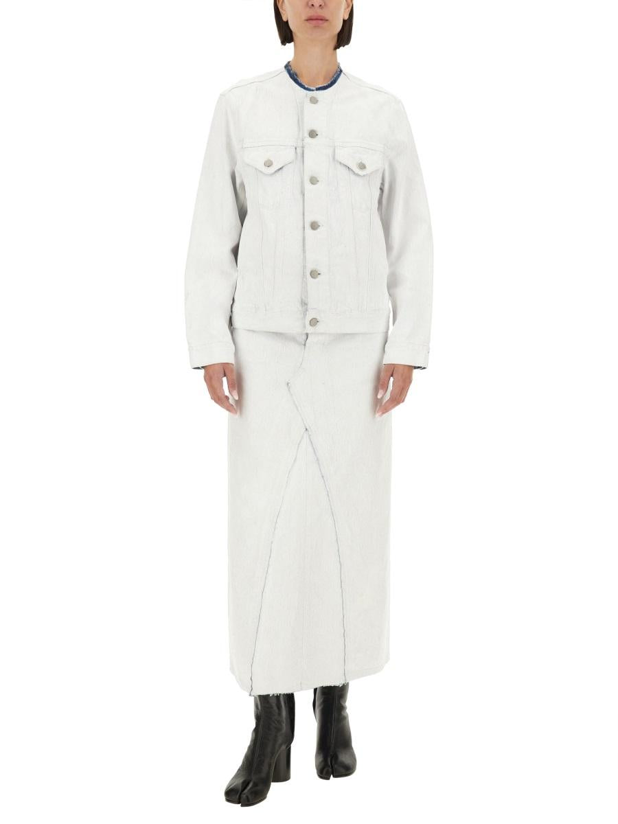 Maison Margiela Black Wool Long Skirt