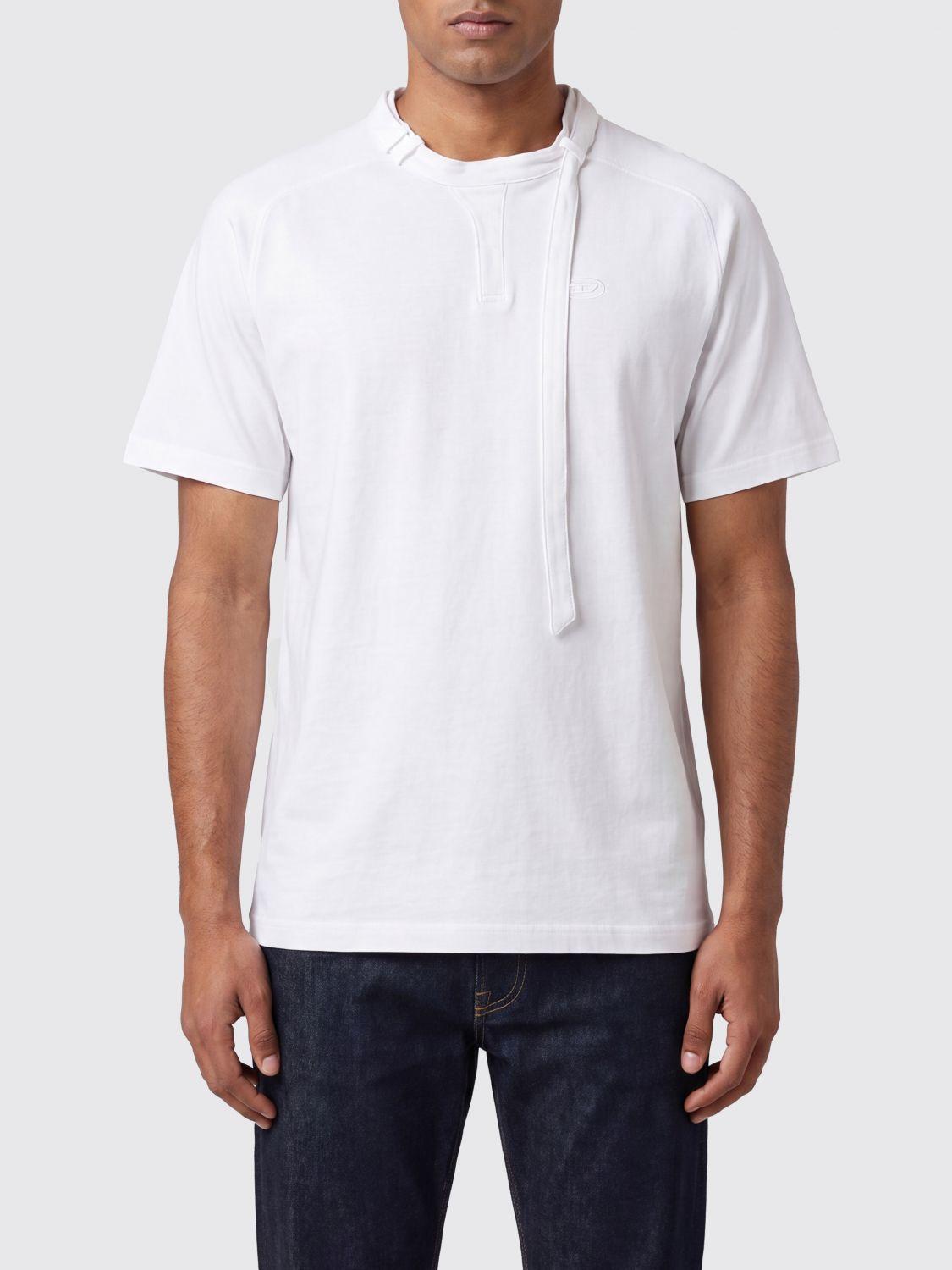 DIESEL White Cotton Short Sleeve T-Shirt