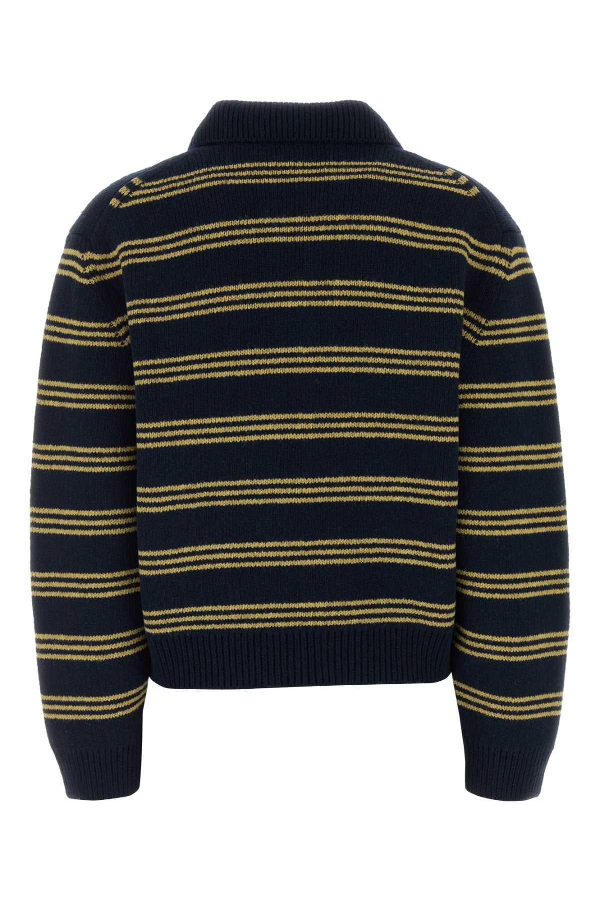 Miu Miu Black Wool Zip-Up Knit Cardigan