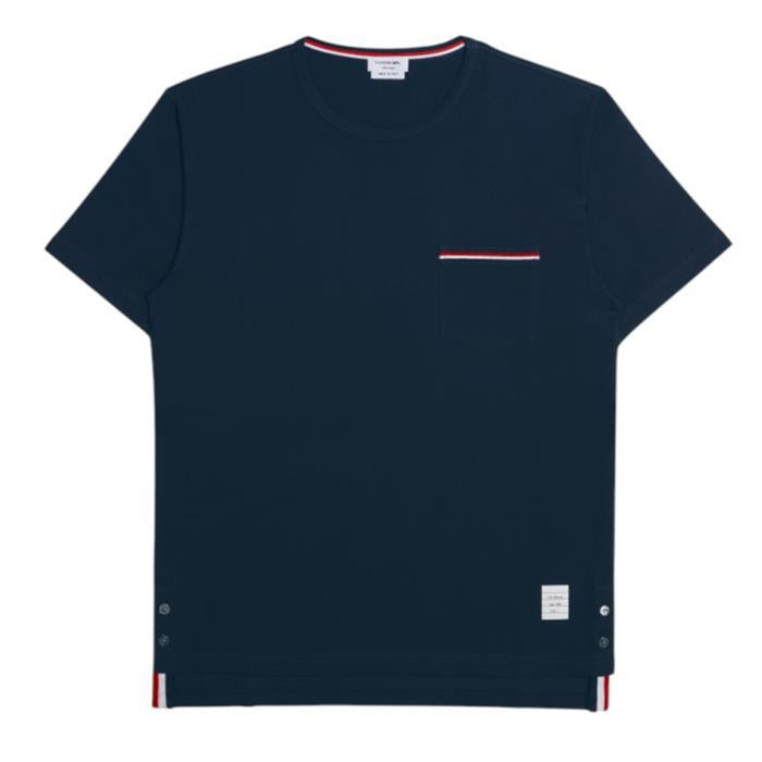 THOM BROWNE RWB Pocket Short Sleeve T-Shirt Navy