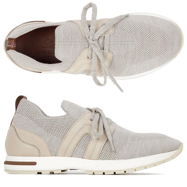 Loro Piana Beige Melange 360 LP Flexy Walk Lady Sneakers Low Top