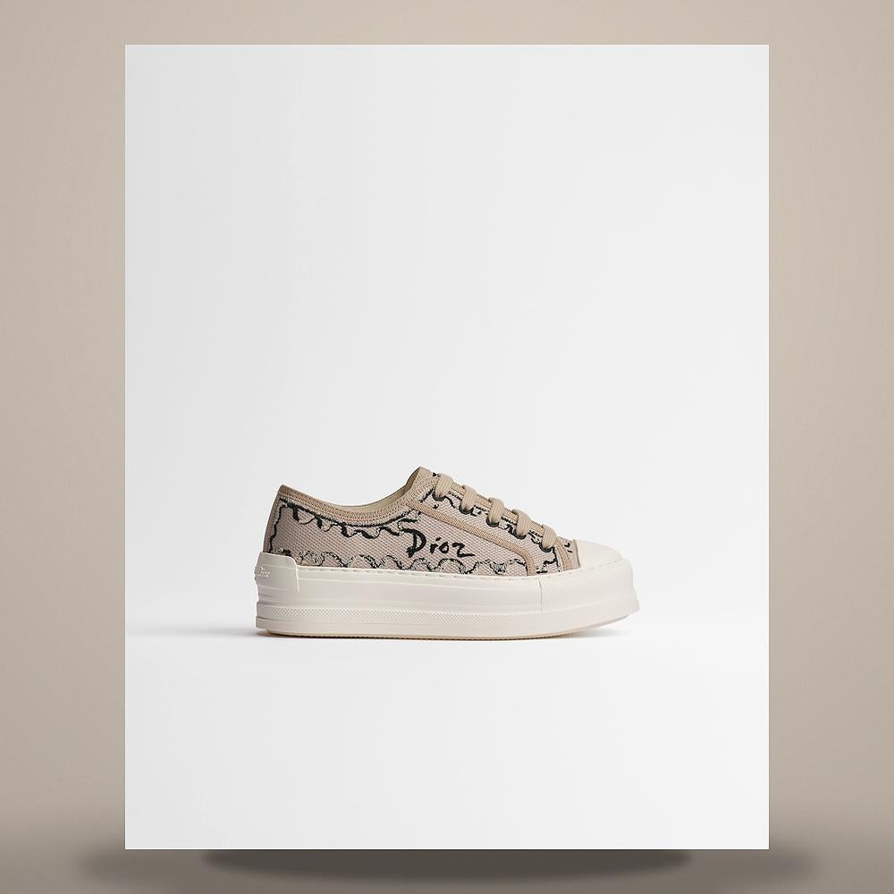DIOR Natural Dioriviera Walk’n’Dior Platform Sneakers Painted Rib KCK545BME S05T