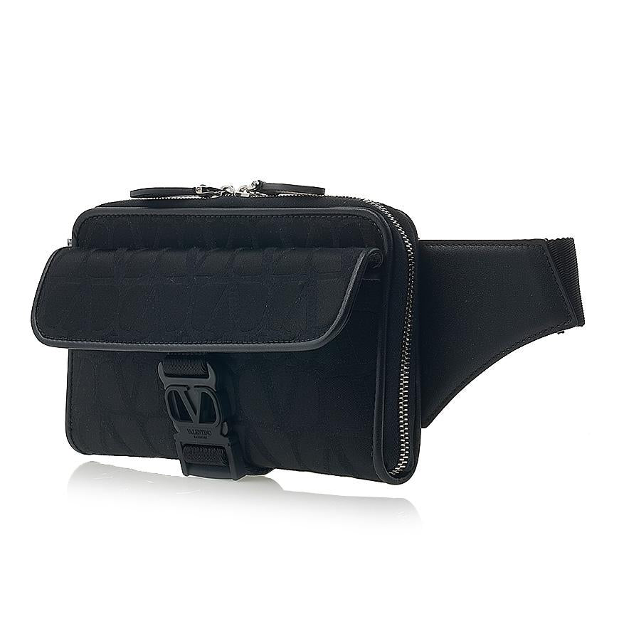 VALENTINO Nylon Iconography Belt Bag Black Unisex Crossbody