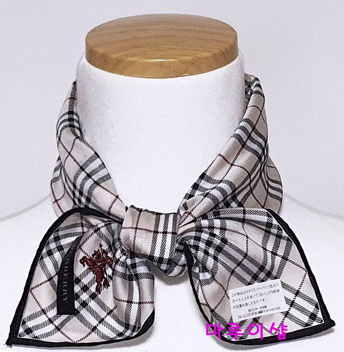 BURBERRY Red Nova Check Cross Logo Petite Scarf Unisex