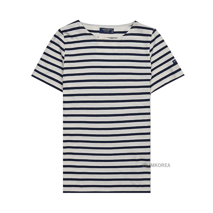 Saint James Ecru/Navy Stripe Etoile Short Sleeve T-Shirt Women