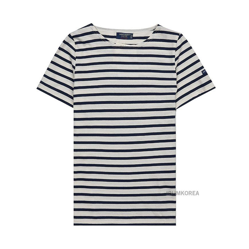 Saint James Ecru/Navy Stripe Etoile Short Sleeve T-Shirt Women