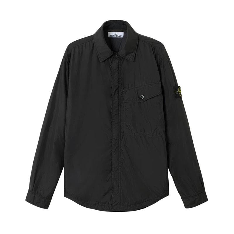 STONE ISLAND Crinkle Reps Nylon Black Men’s Shirt Jacket