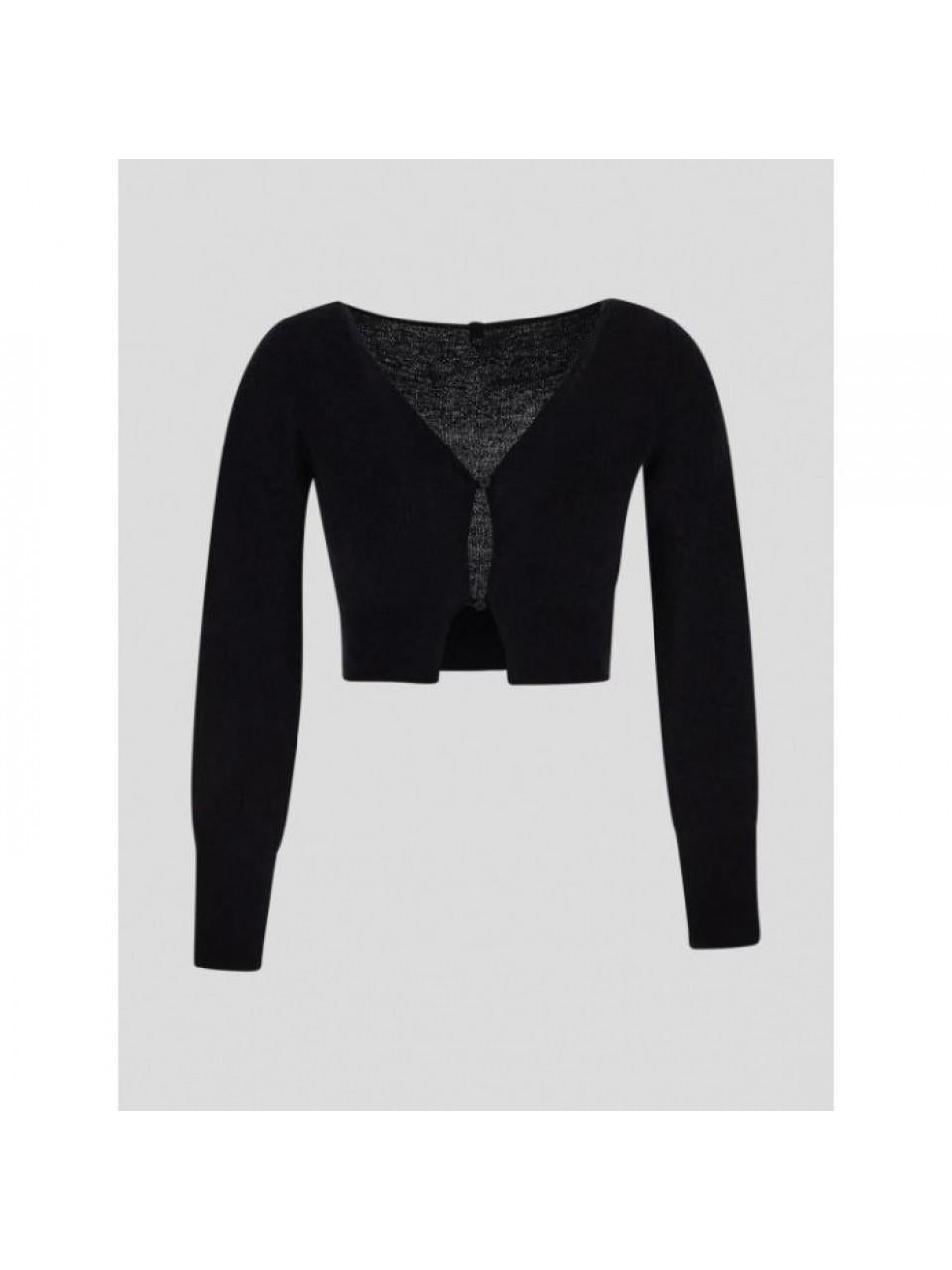 JACQUEMUS Women's Alzou Cropped Mohair Crewneck Cardigan
