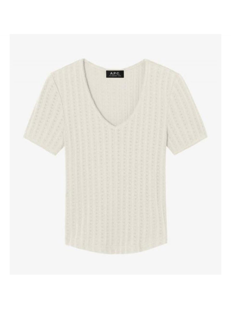 A.P.C. Livia Short Sleeve T-Shirt Beige Cotton