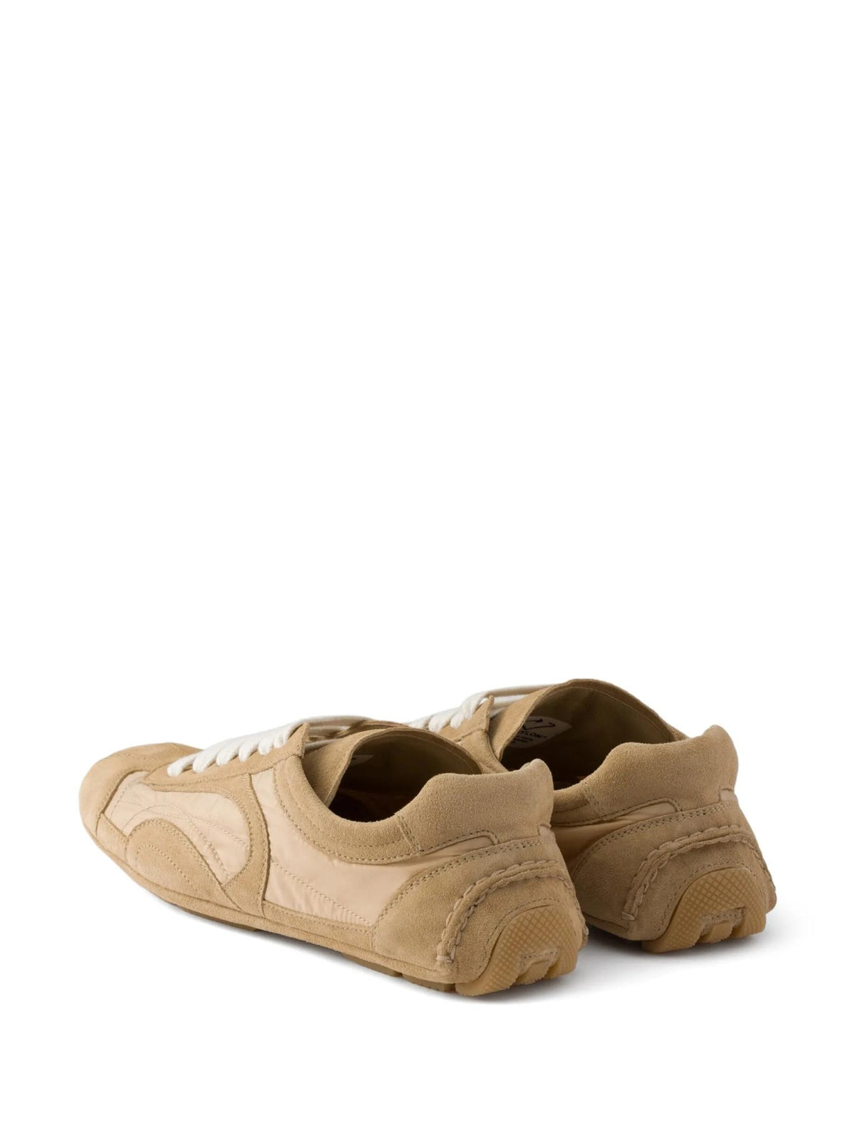 PRADA White Leather Low-Top Sneakers