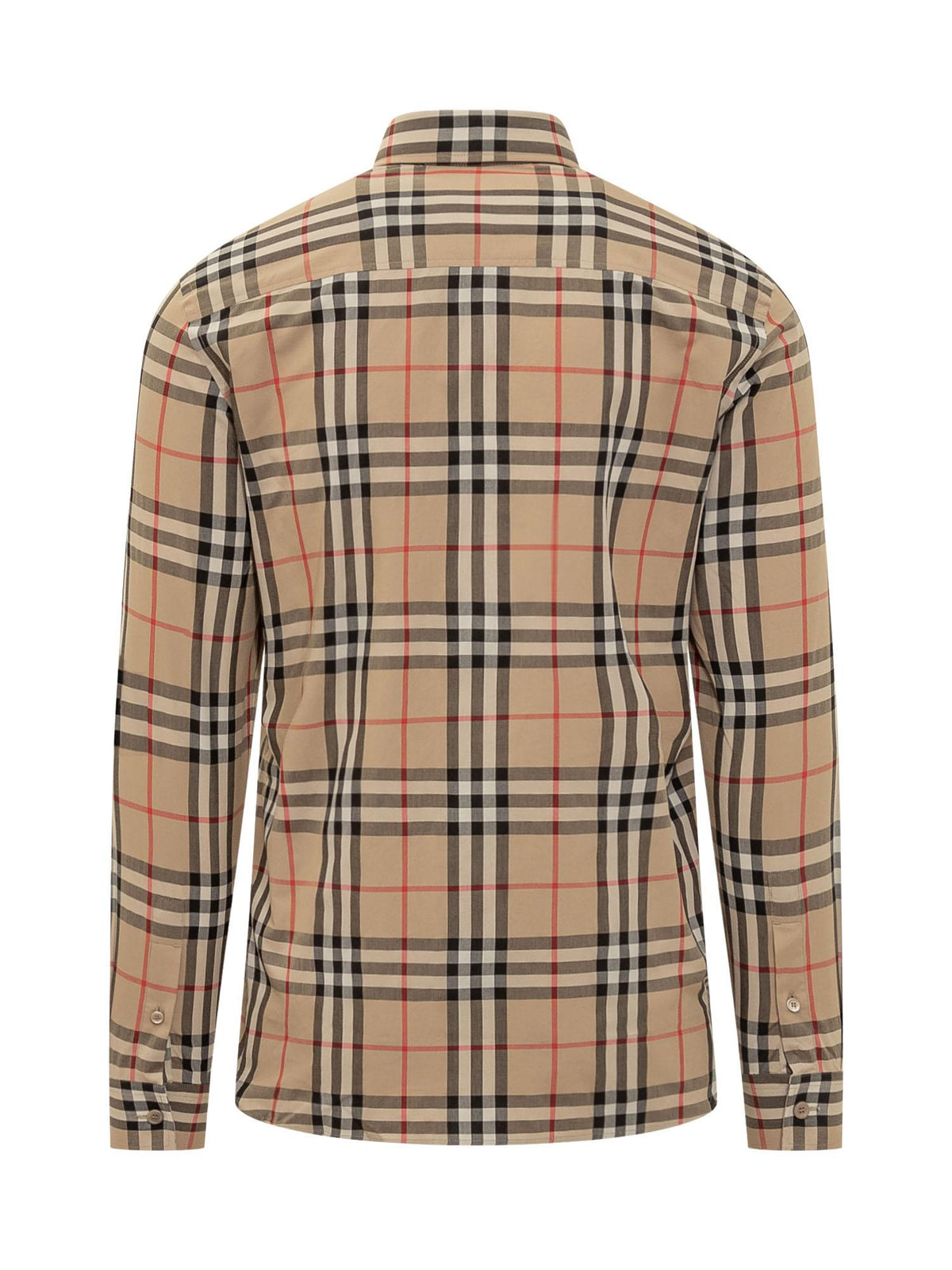 BURBERRY Long Sleeve Shirt Men Cotton Check Beige