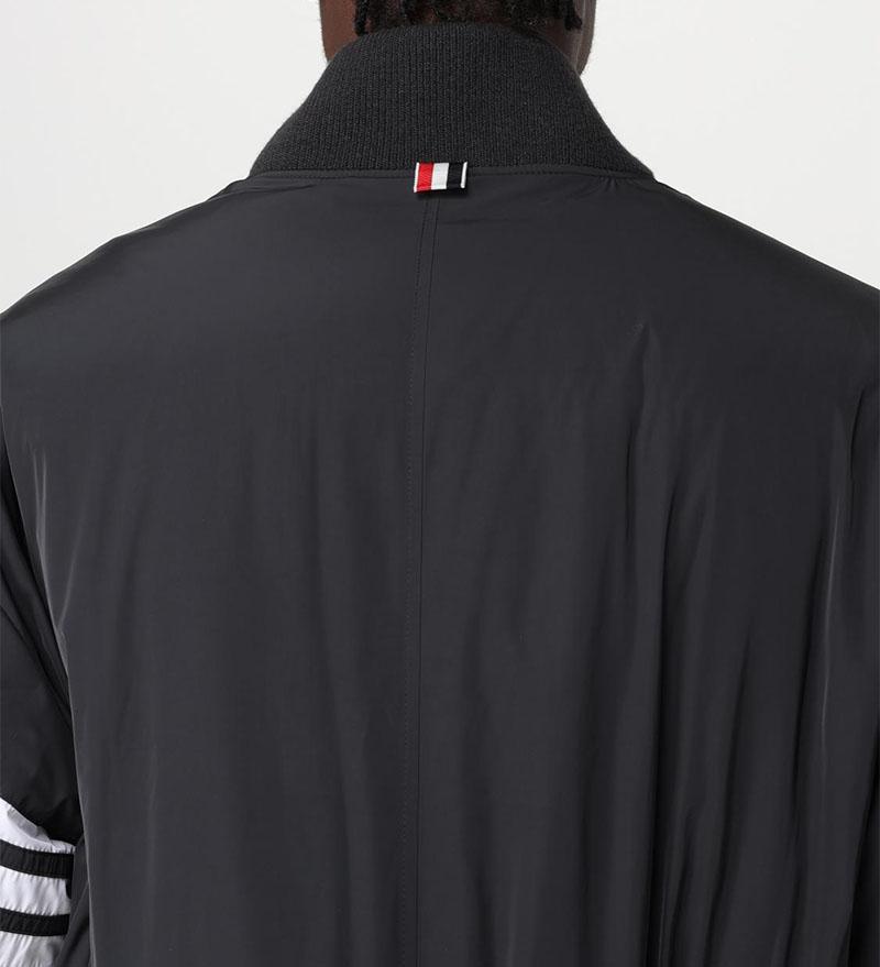 THOM BROWNE Charcoal Oversized Down Bomber Jacket