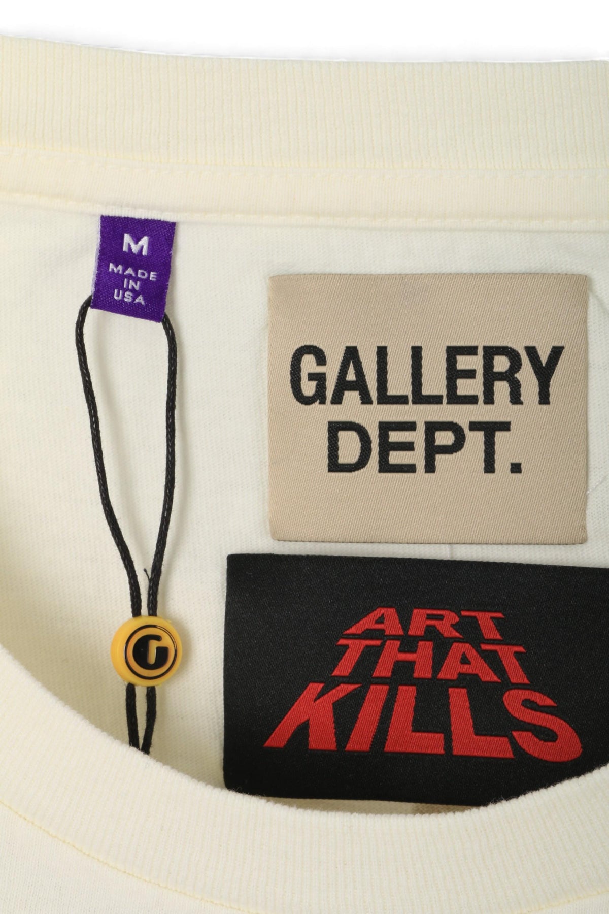GALLERY DEPT. Light Archival White Biker Dog Graphic T-Shirt Unisex