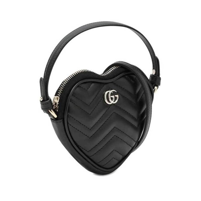 GUCCI GG Marmont Mini Crossbody Shoulder Bag Black Leather