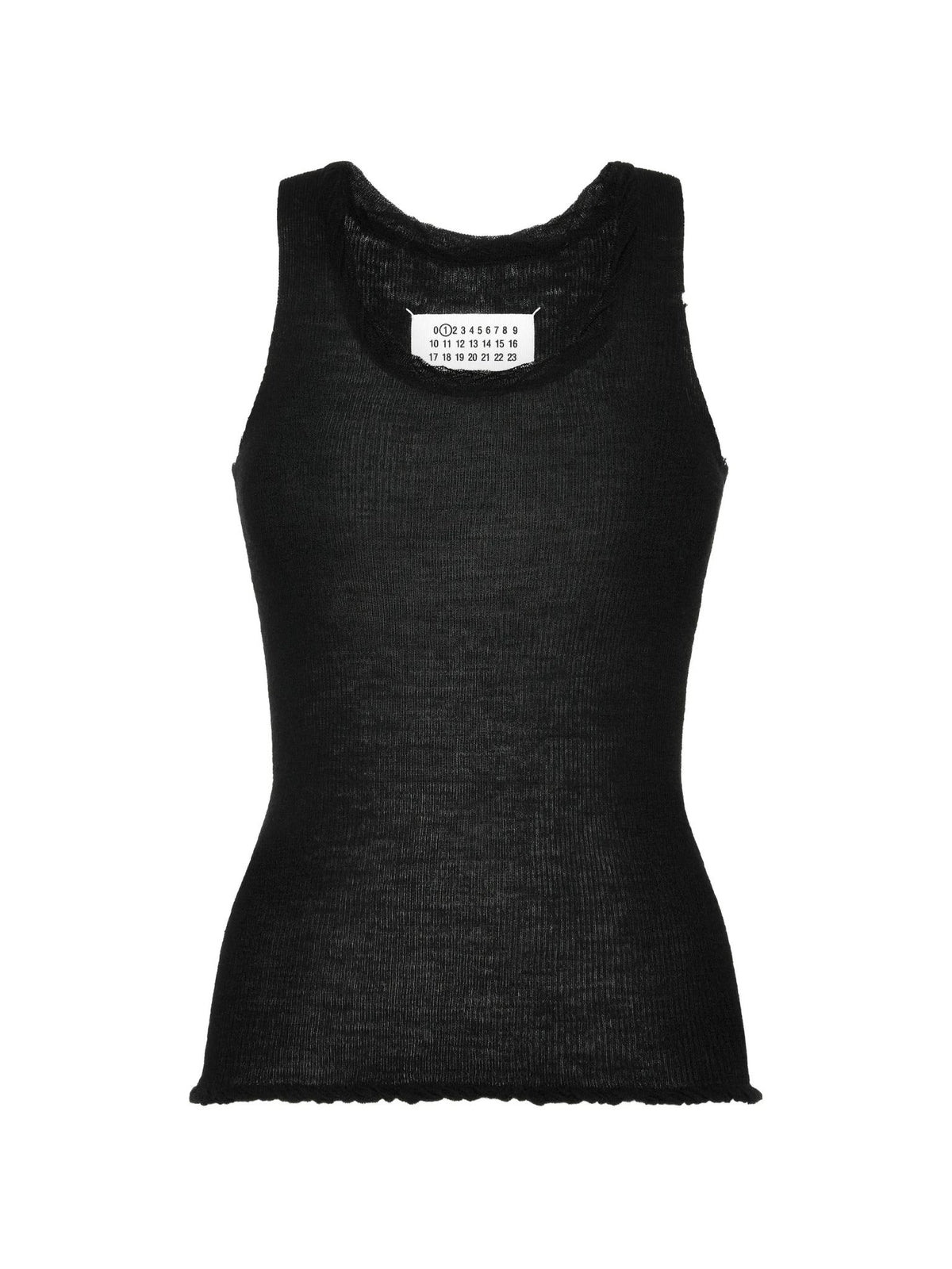 Maison Margiela Black Cotton Tank Top Sleeveless Shirt
