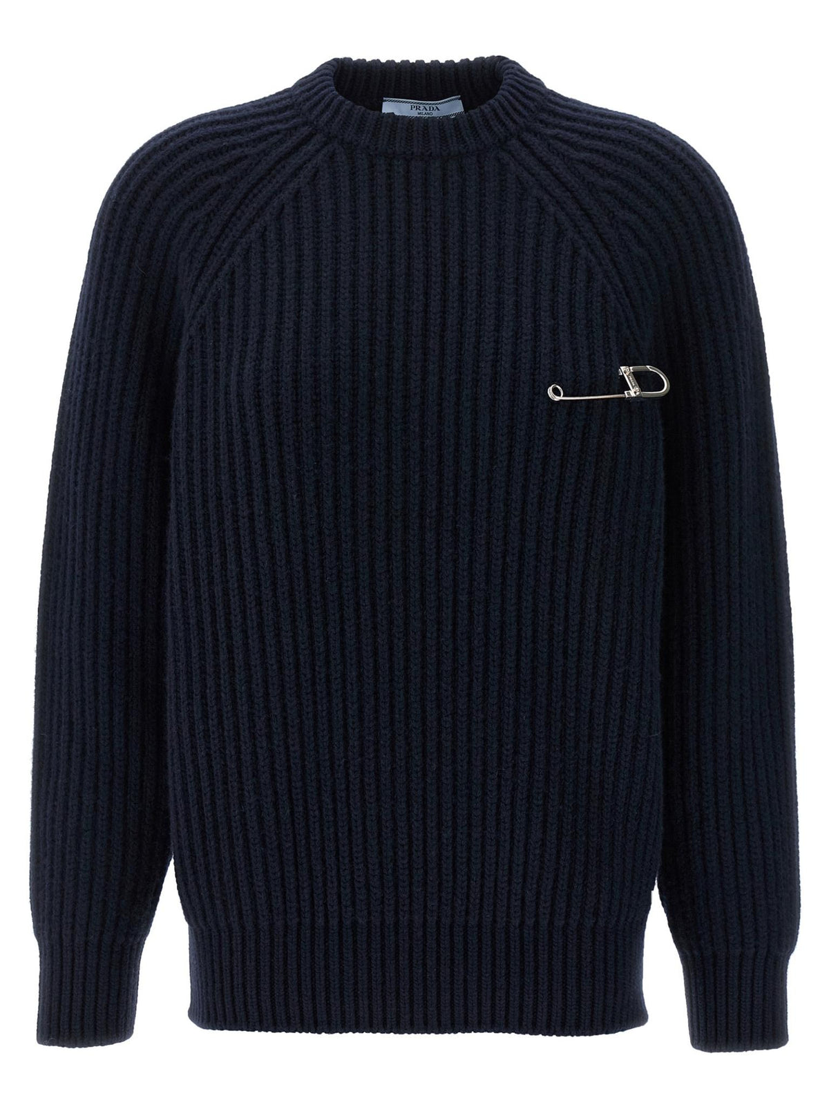PRADA Black Wool Round Neck Knit Sweater