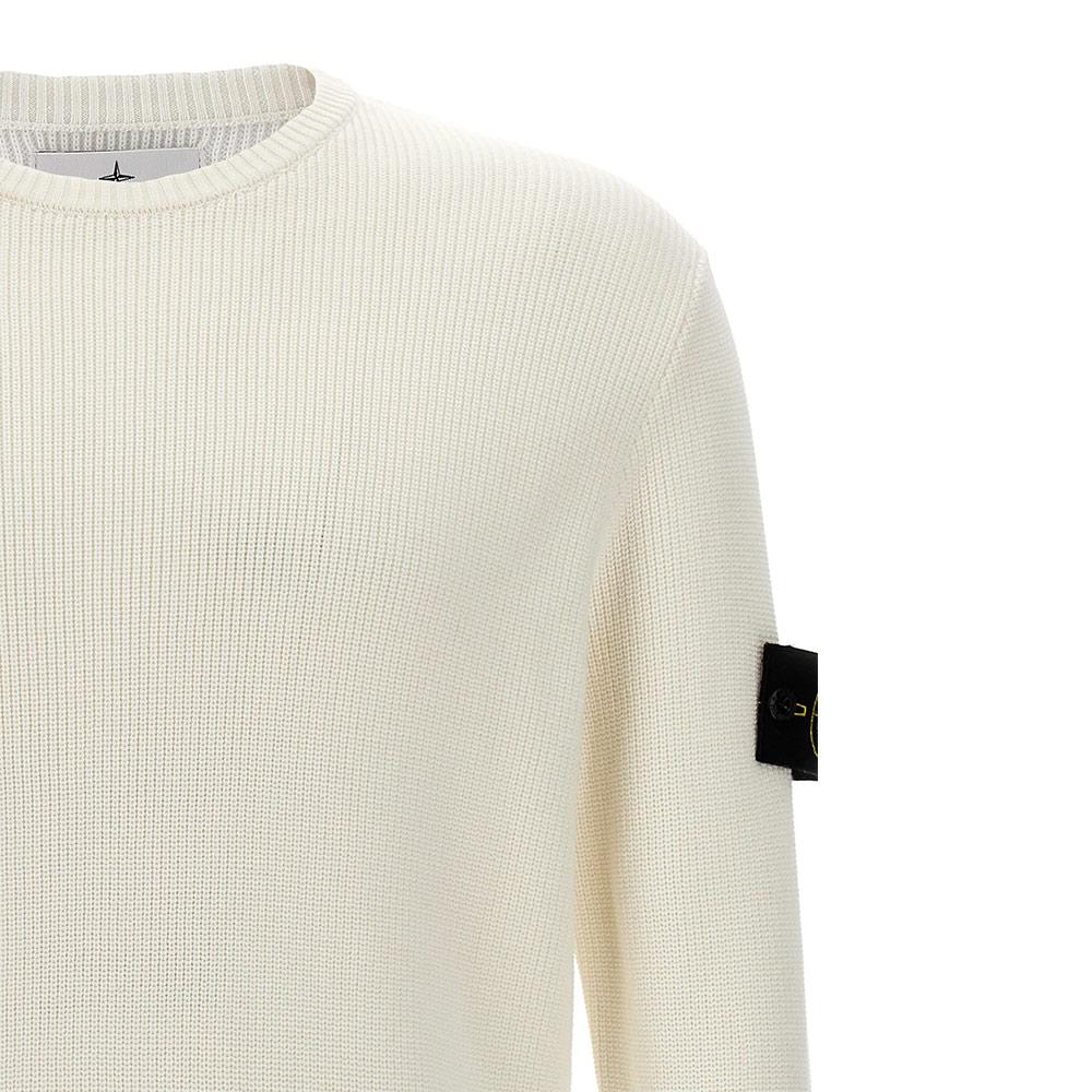 STONE ISLAND Men's Cotton Crewneck Knit Sweater Regular Fit Black