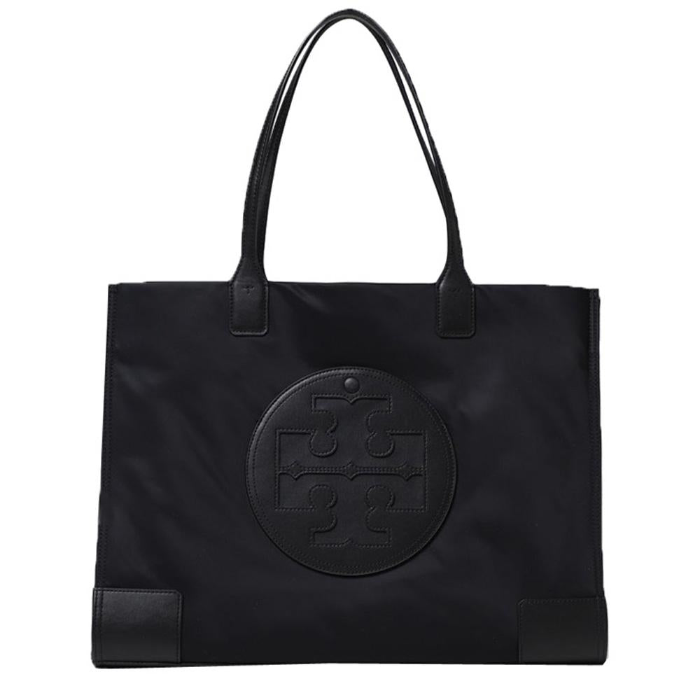 Tory Burch Ella Signature Logo Tote Bag Black 87116 001