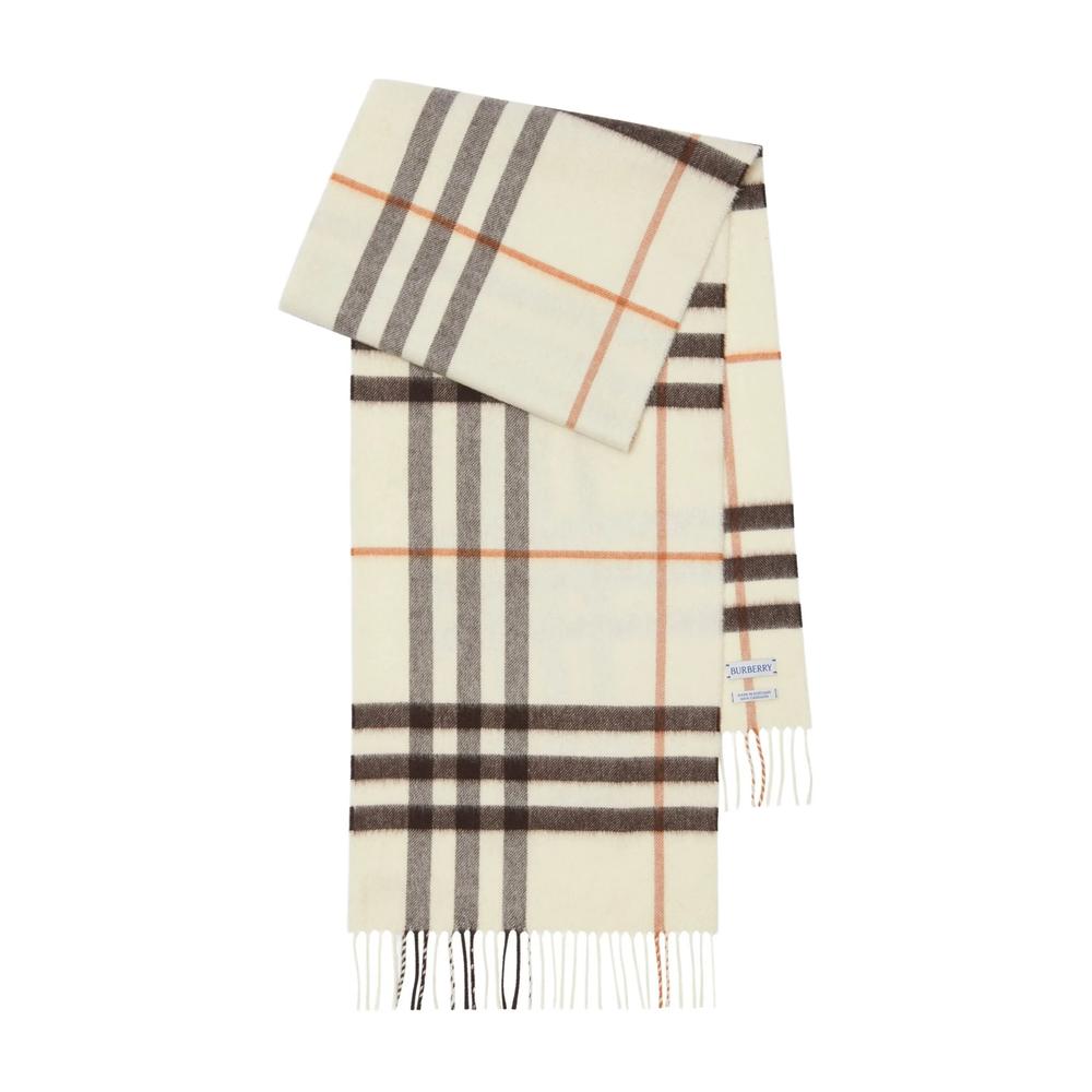 BURBERRY Giant Check Wool Scarf Beige
