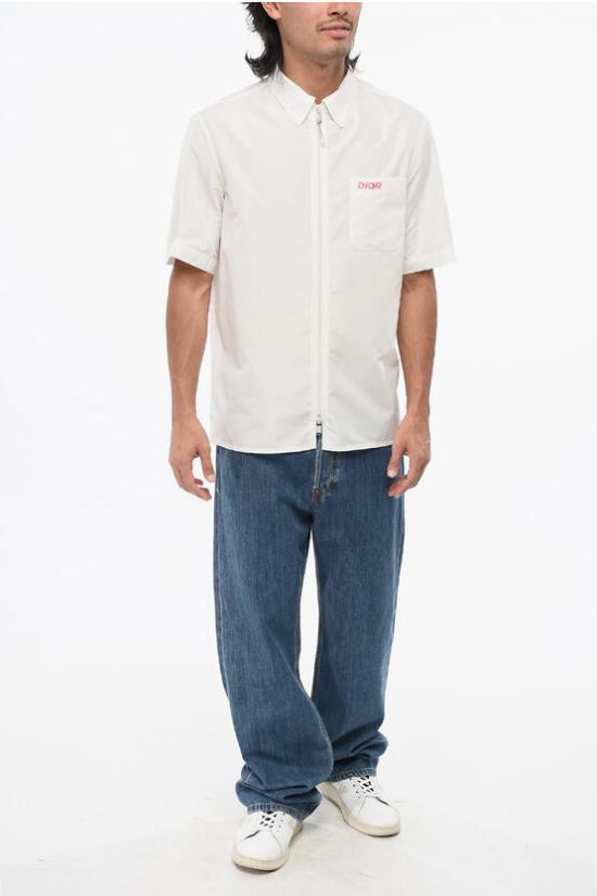 DIOR White Short Sleeve Shirt Men’s Cotton 483C564A5808030