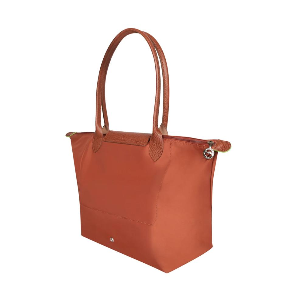 Longchamp Le Pliage Green L Shoulder Bag Chestnut Canvas