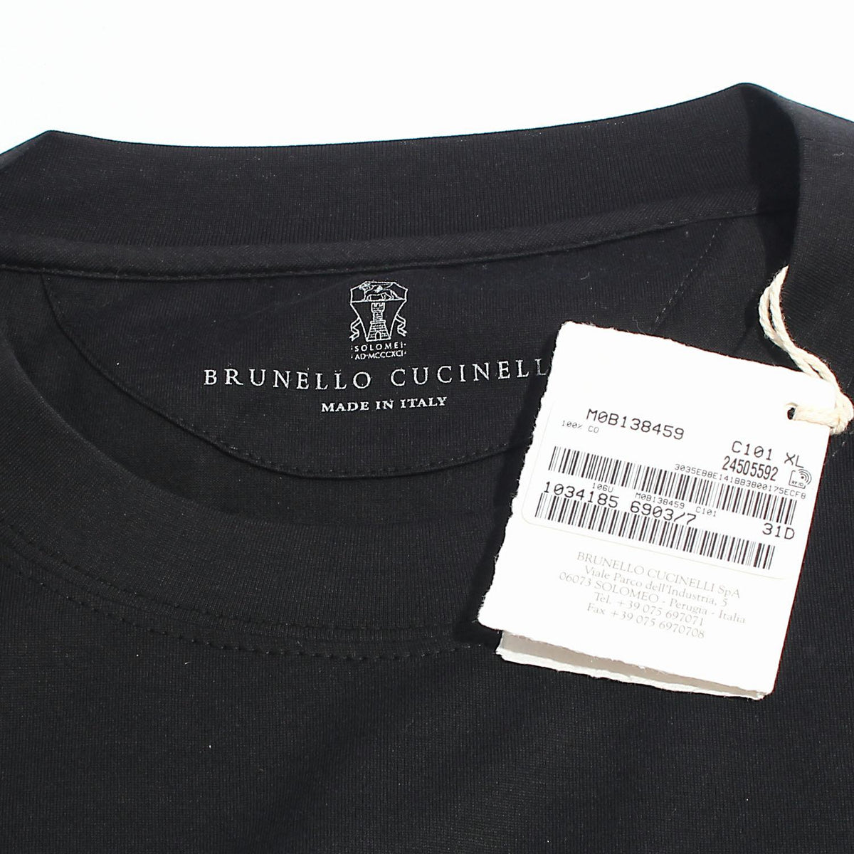Brunello Cucinelli Black New York Logo Print Short Sleeve T-Shirt M0B138459 C101