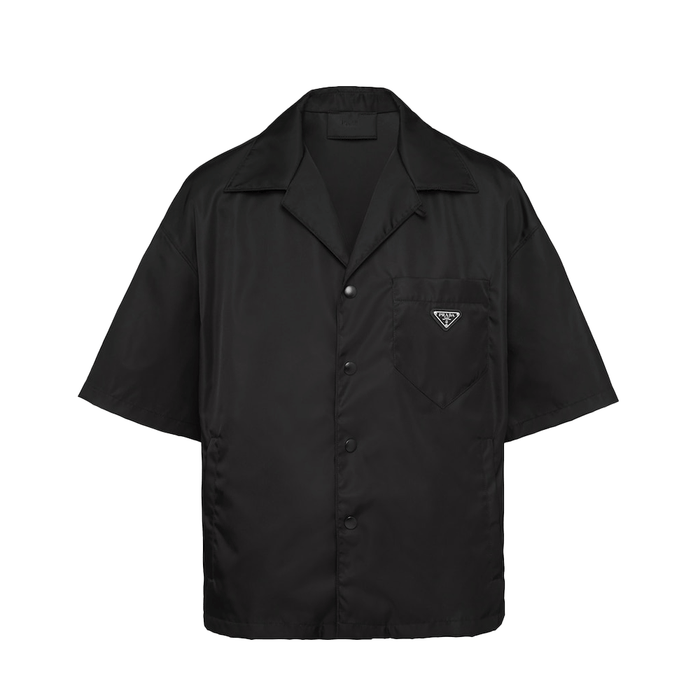PRADA Re-Nylon Short Sleeve Polo Shirt Black Men SC449