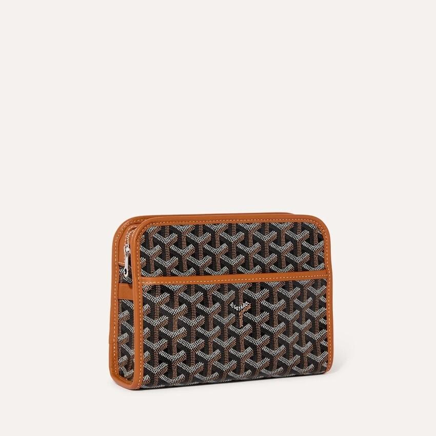 GOYARD Black Tan Brown JOUVENCE PM Women’s Clutch Bag JOUVENPMLTY01 CL03 P