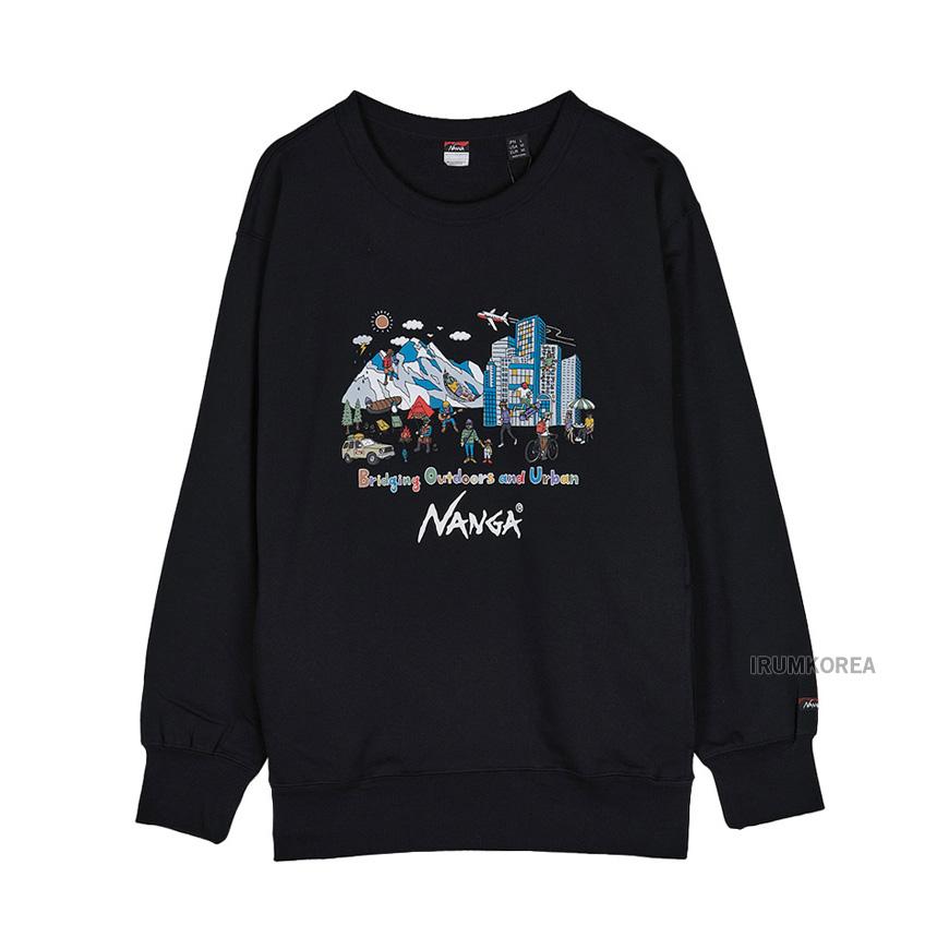 NANGA Men’s Eco Crewneck Sweatshirt N2530 1K066Z PBLK