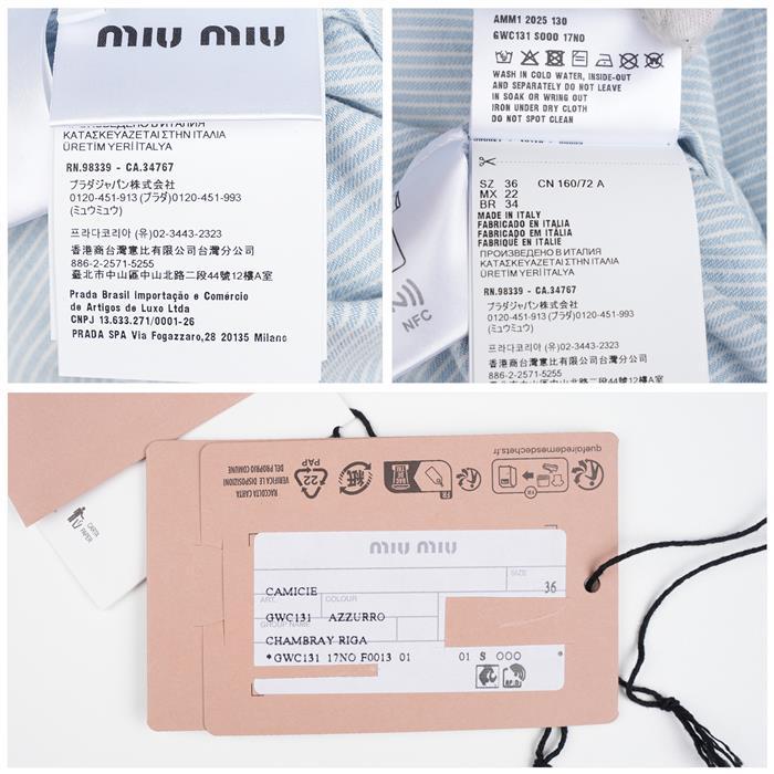 Miu Miu Chambray Stripe Shirt GWC131 17NO F0013