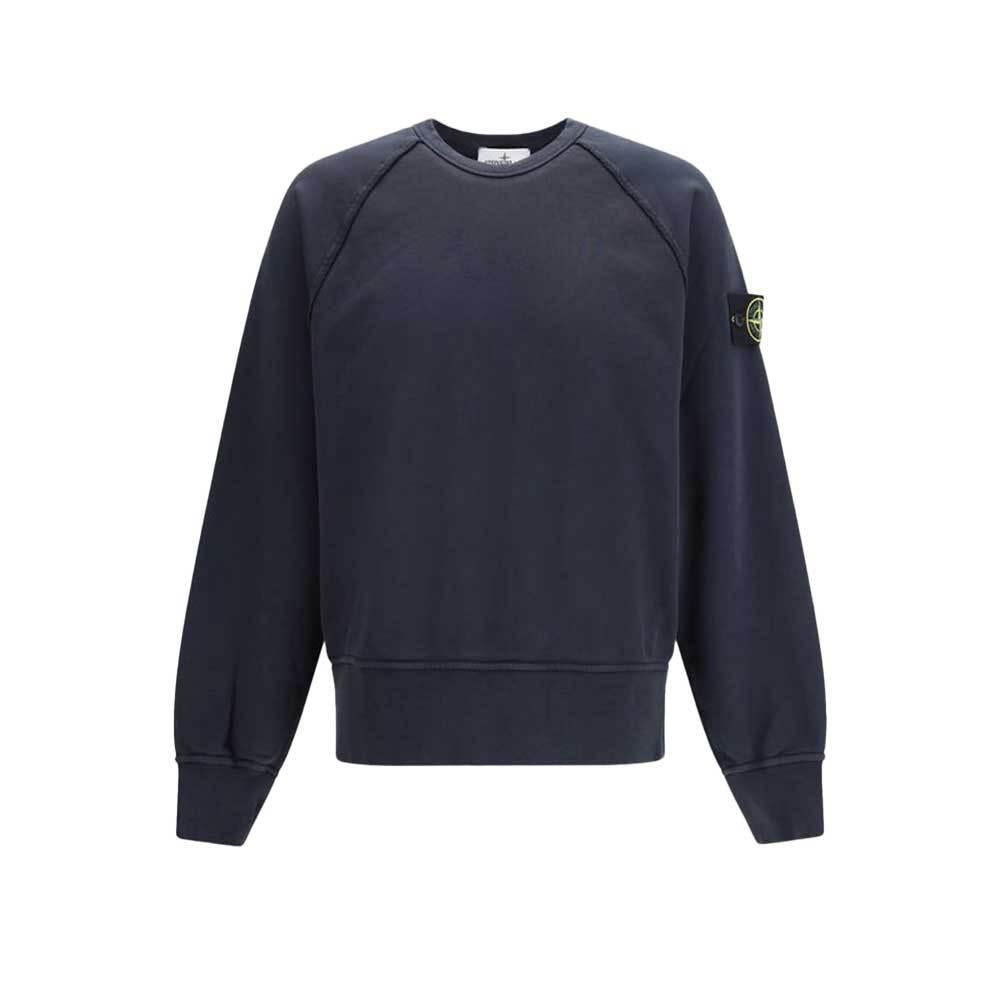 STONE ISLAND Oversized Crewneck Sweatshirt Navy