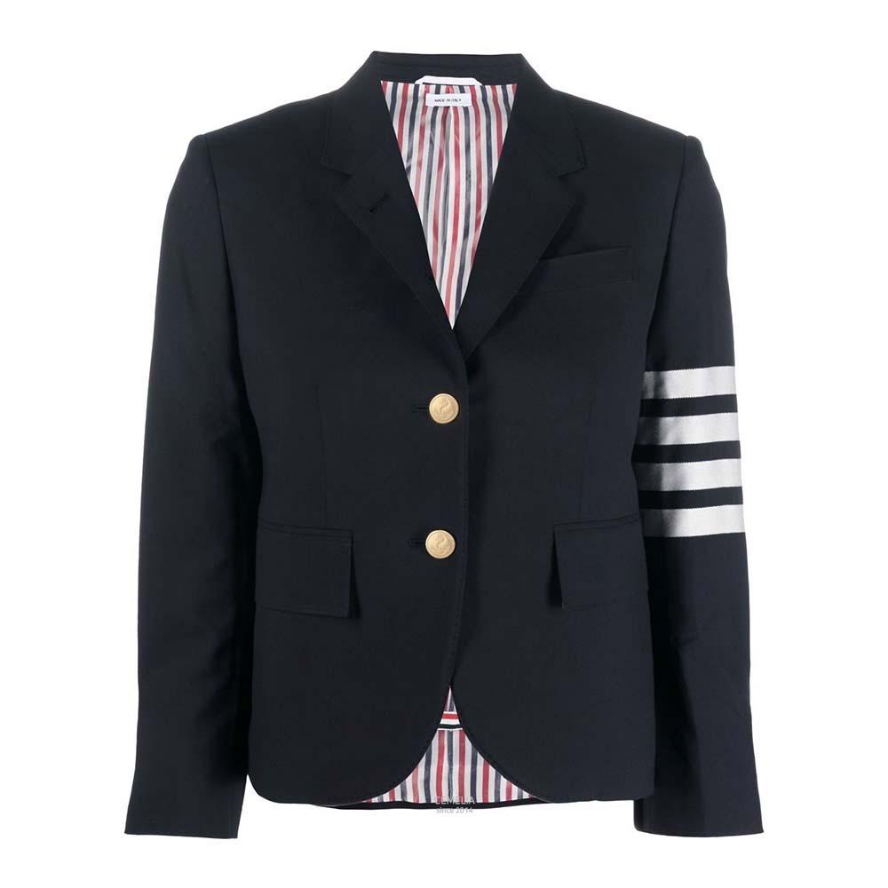 THOM BROWNE Navy 4-Bar Single-Breasted Blazer Jacket Women’s