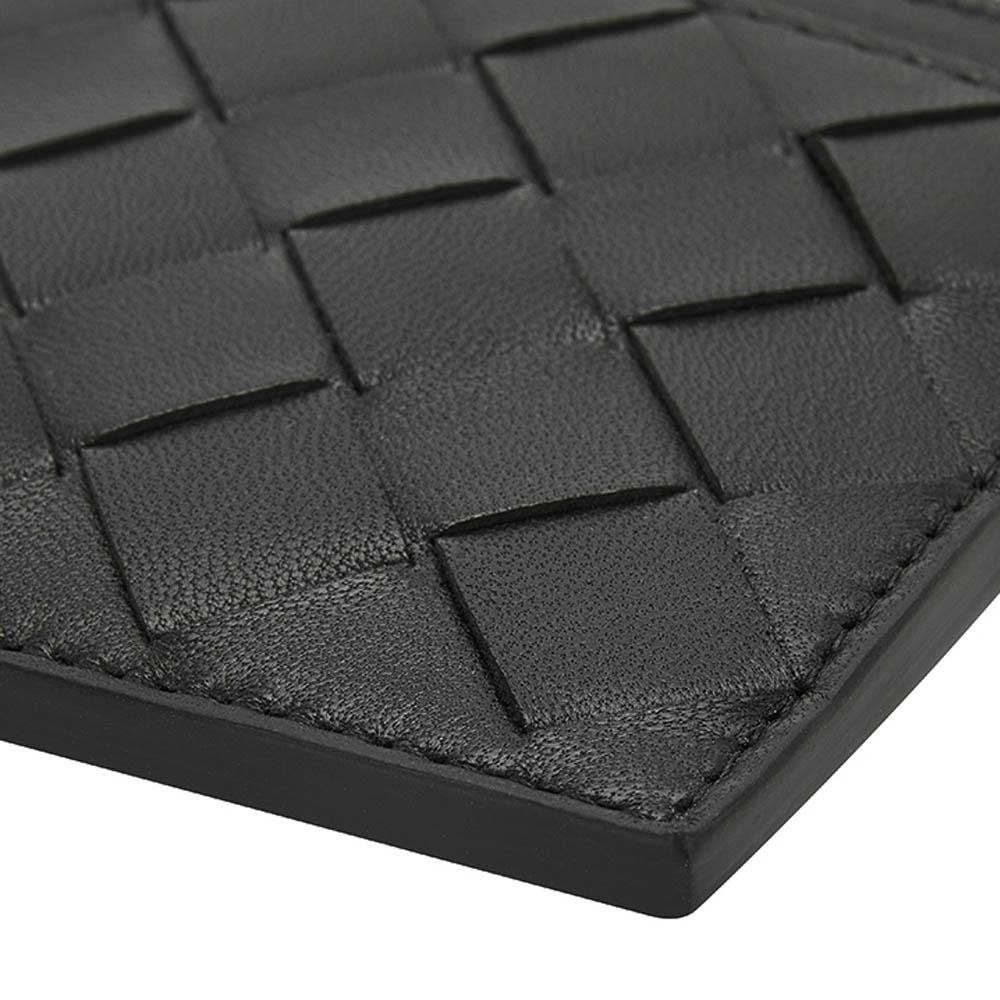 Bottega Veneta Intrecciato Leather Keyring Card Holder Wallet Navy
