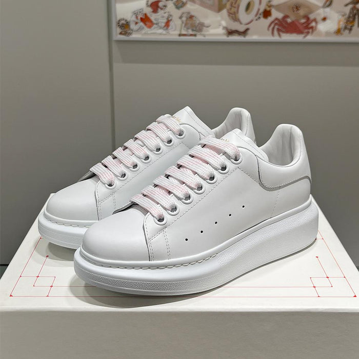 Alexander Mcqueen White Pink Calfskin Oversized Low-Top Sneakers