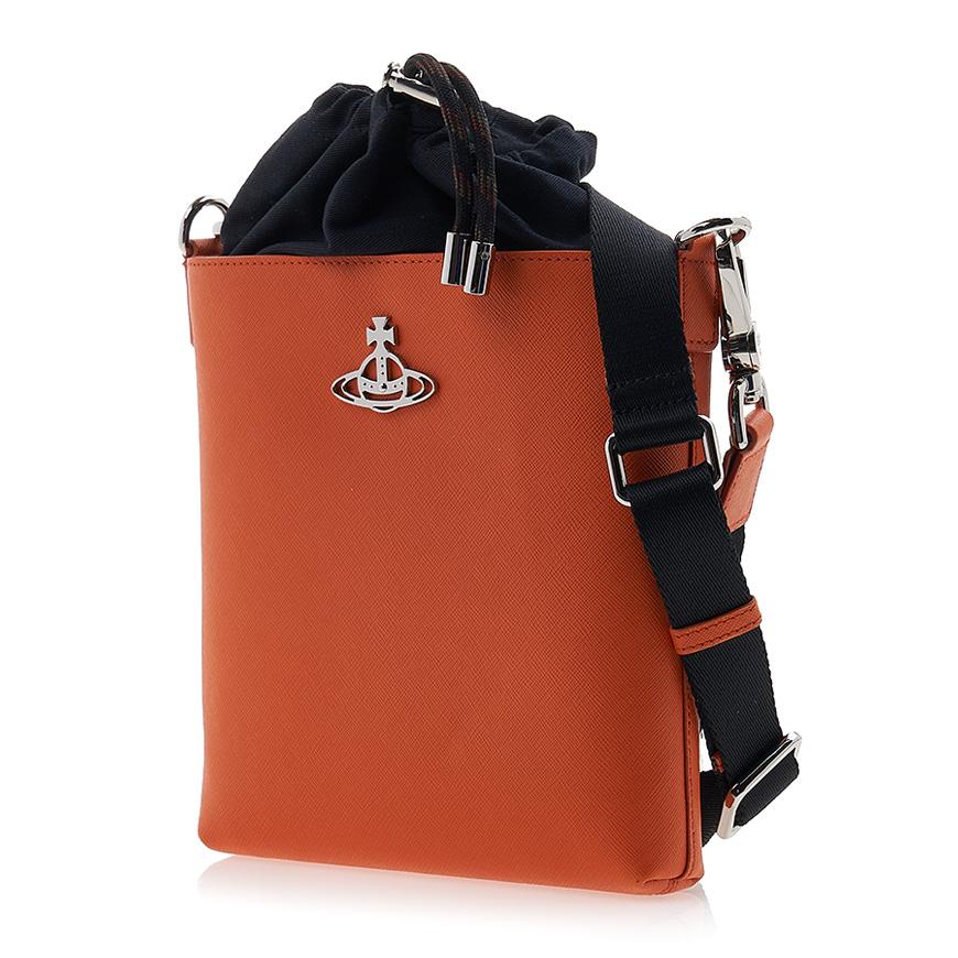 Vivienne Westwood Saffiano Drawstring Crossbody Bag
