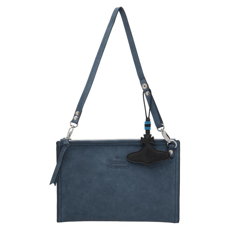 Vivienne Westwood Letter Crossbody Bag Black Leather