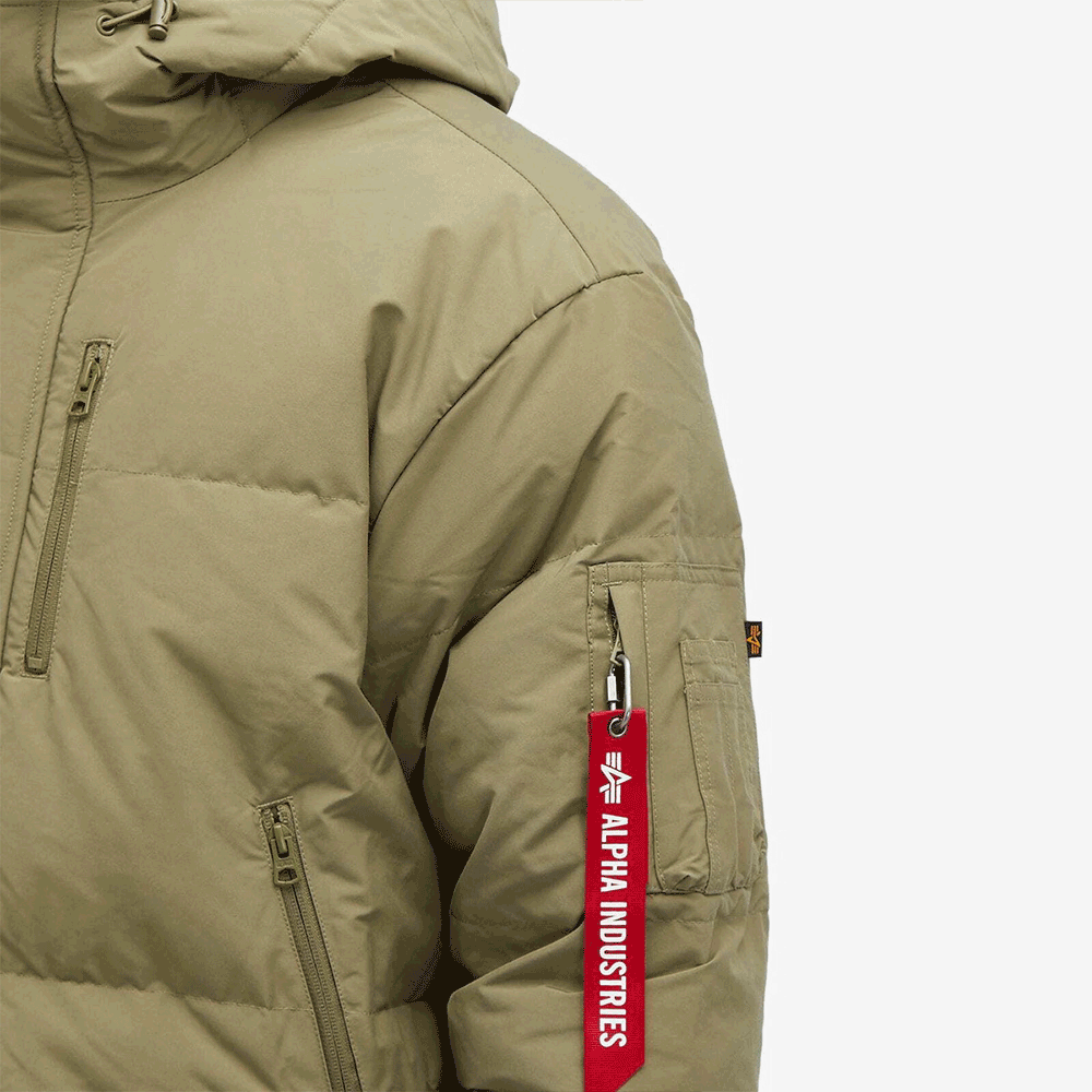 ALPHA INDUSTRIES Men’s Long Puffer Parka Down Jacket Green MJL53500 C1 OG 107