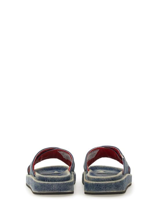 DIESEL Blue Mule Slide Sandals Y03612P0320HA711 BLUE DOM