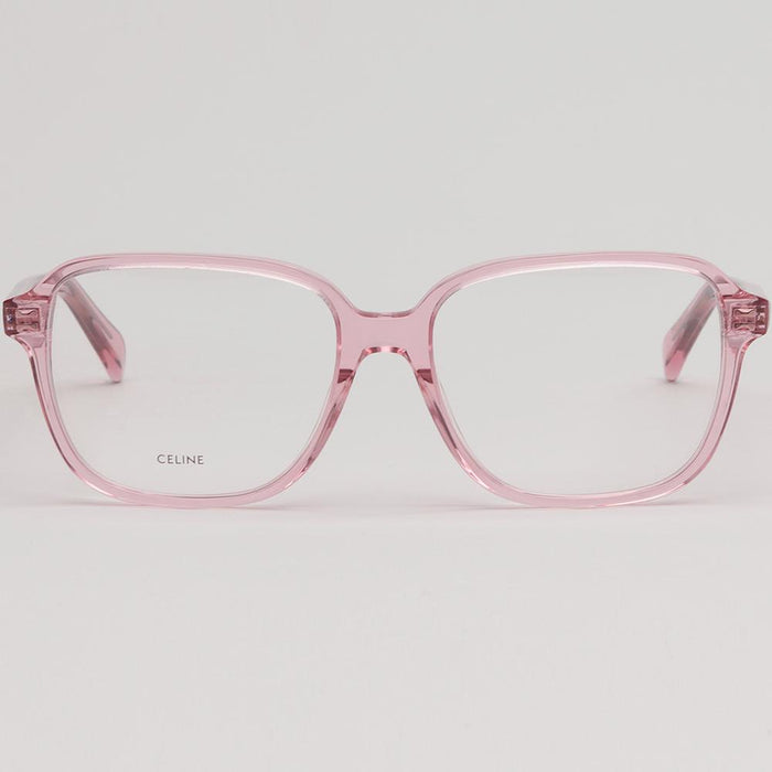CELINE Transparent Pink Thin Square Acetate Eyeglass Frames Unisex CL50087I 072