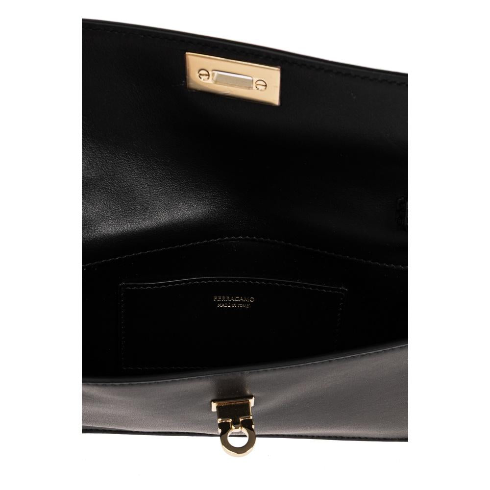 Ferragamo Gancini Leather Clutch Crossbody Bag