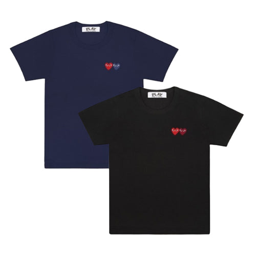 Comme des Garcons Double Heart Logo One-Point Men's Short Sleeve T-Shirt