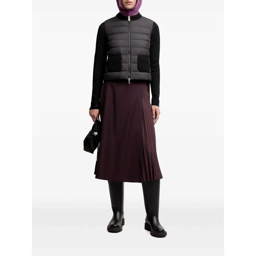 Moncler Black Logo Patch Women’s Down Padded Cardigan Jacket