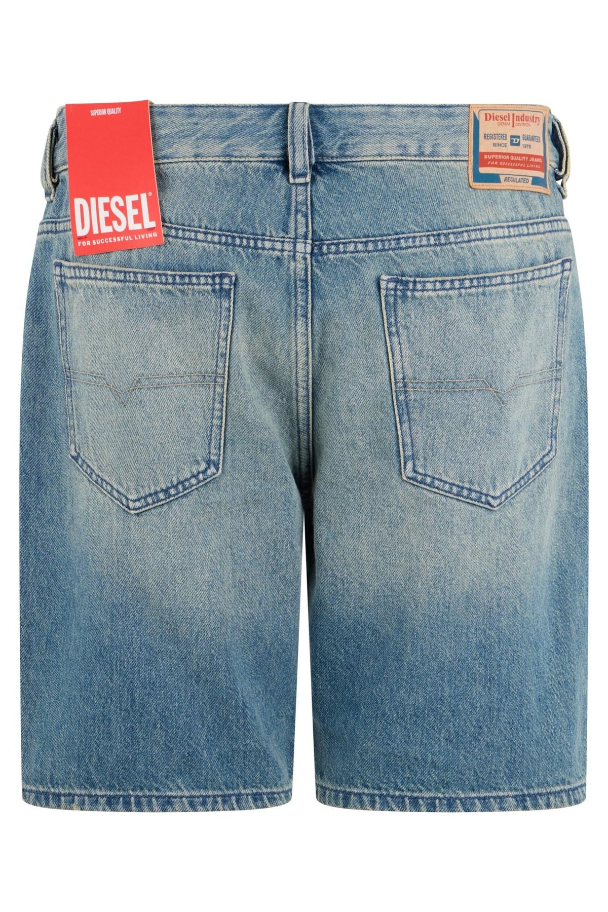 DIESEL Cotton Blend Black Denim Shorts for Men