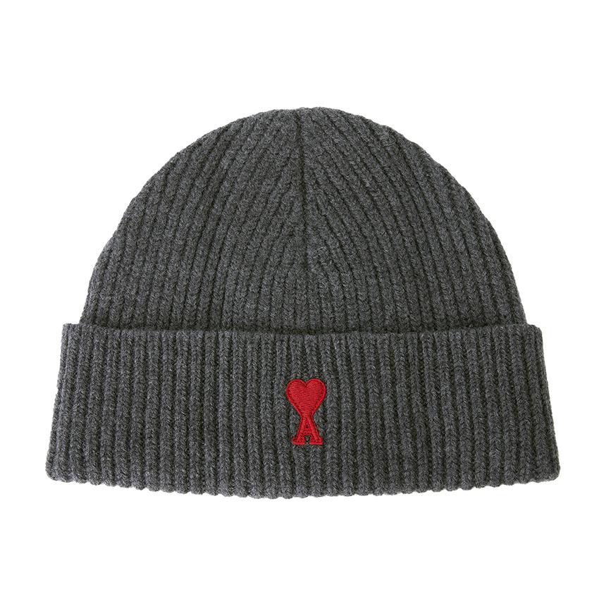 AMI Unisex Knit Beanie Hat Gray